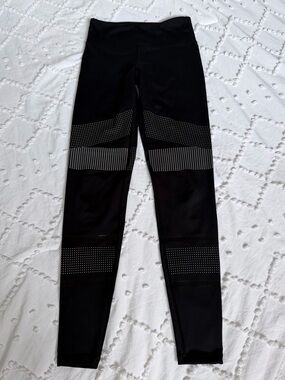 Lilybod Black High Waisted Leggings XS Dot Panel Detail